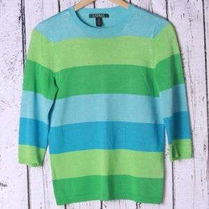 Lauren Ralph Lauren Blue and Green Blouse Sz XS